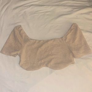 Tan/ Cream Knitted Crop Top Never Worn